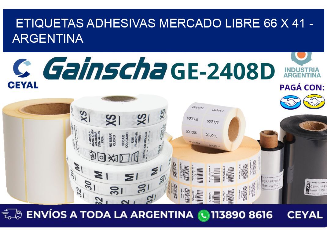 etiquetas adhesivas mercado libre 66 x 41 – Argentina