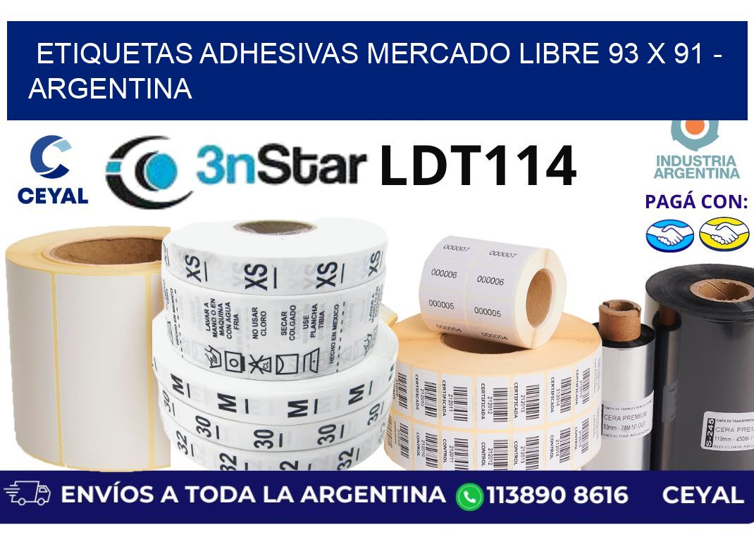 etiquetas adhesivas mercado libre 93 x 91 - Argentina