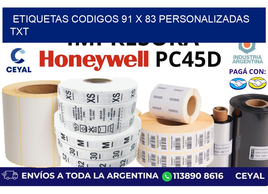 etiquetas codigos 91 x 83 personalizadas txt
