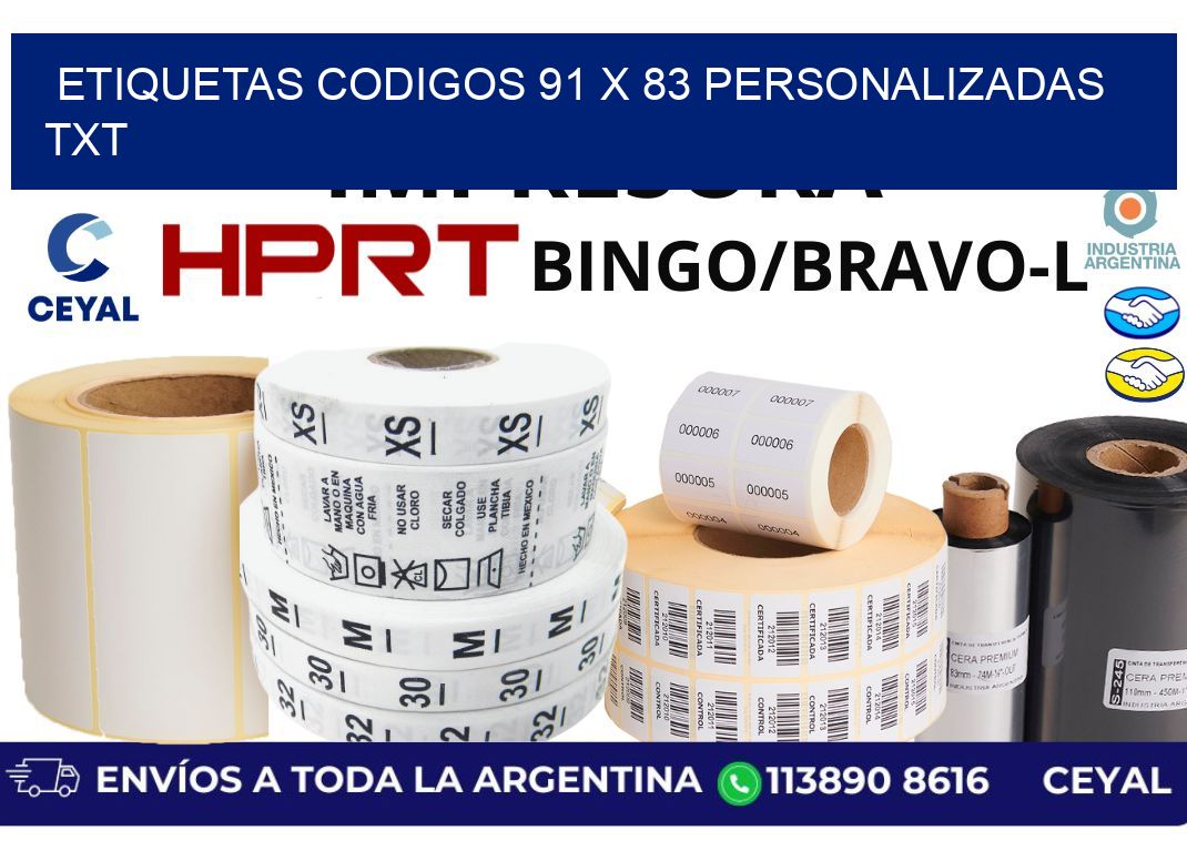 etiquetas codigos 91 x 83 personalizadas txt