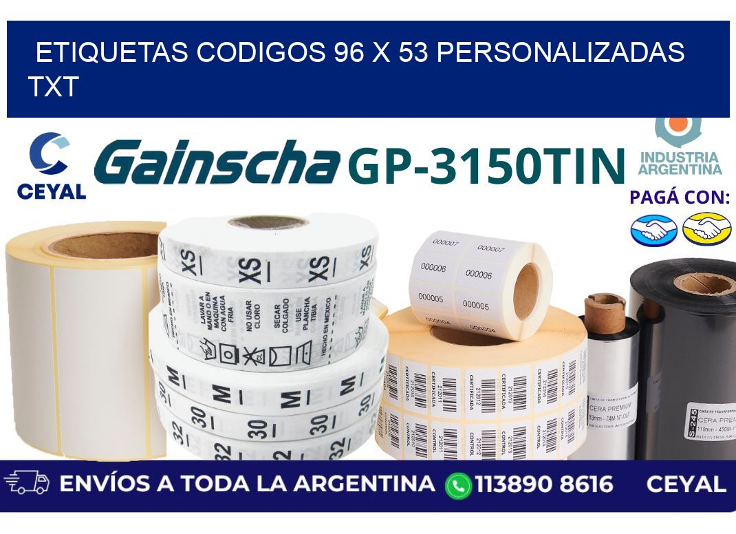 etiquetas codigos 96 x 53 personalizadas txt