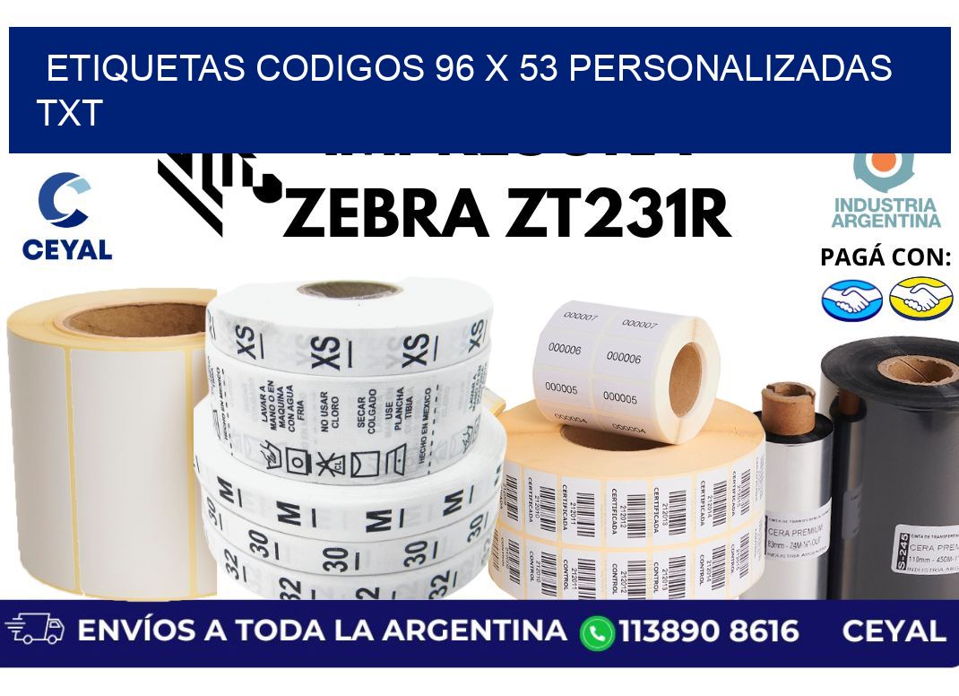 etiquetas codigos 96 x 53 personalizadas txt