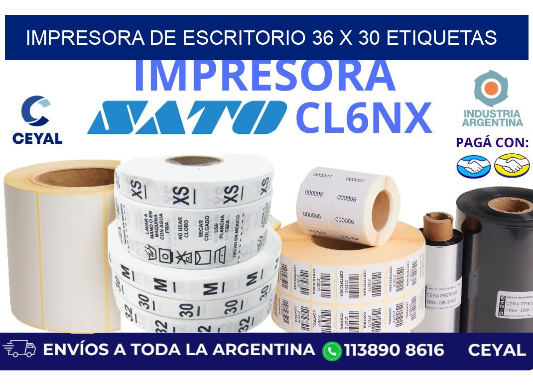 impresora de escritorio 36 x 30 etiquetas