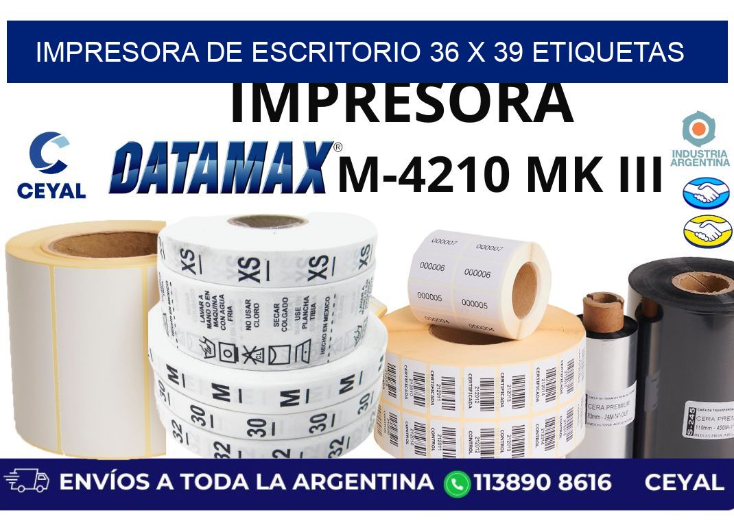 impresora de escritorio 36 x 39 etiquetas
