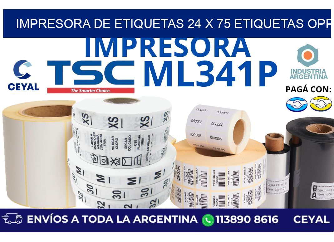 impresora de etiquetas 24 x 75 etiquetas opp