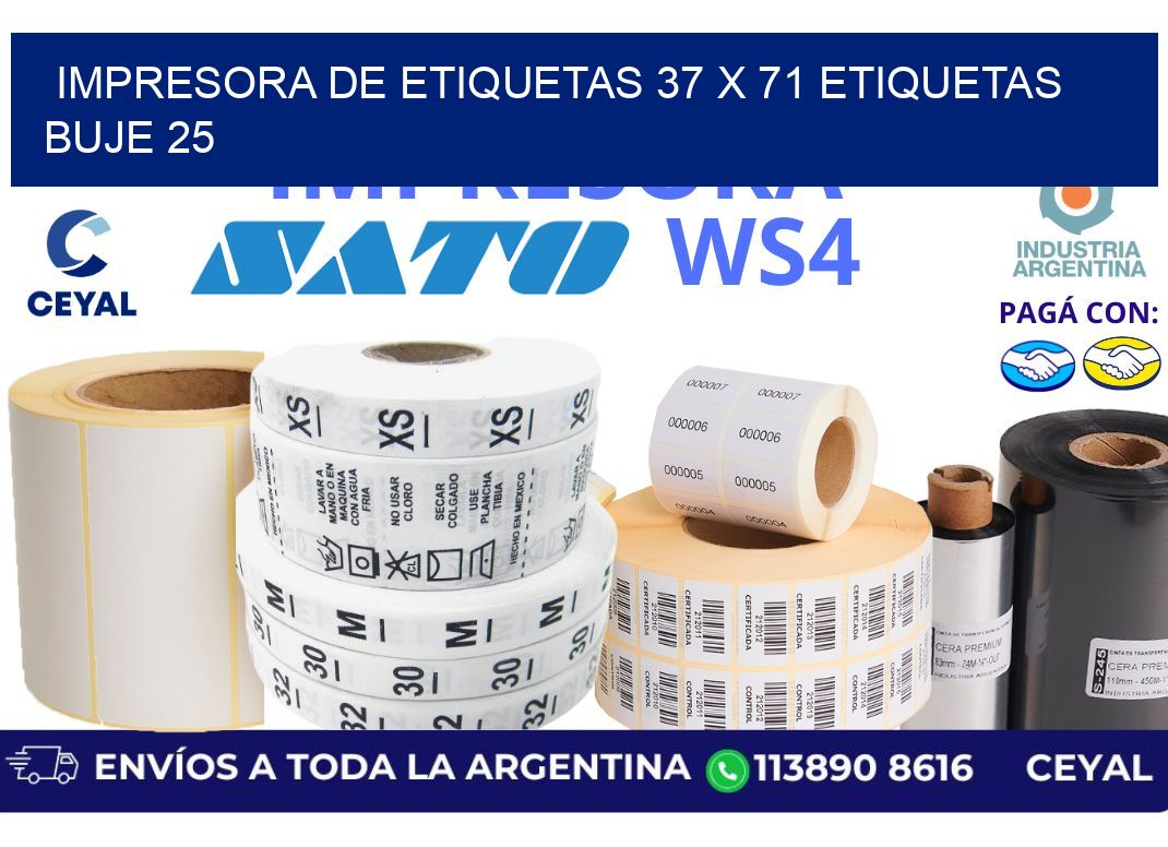 impresora de etiquetas 37 x 71 etiquetas  buje 25