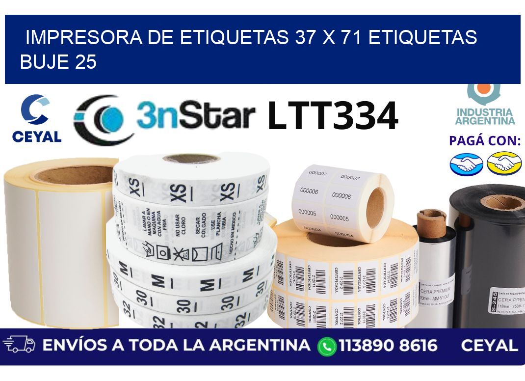 impresora de etiquetas 37 x 71 etiquetas  buje 25