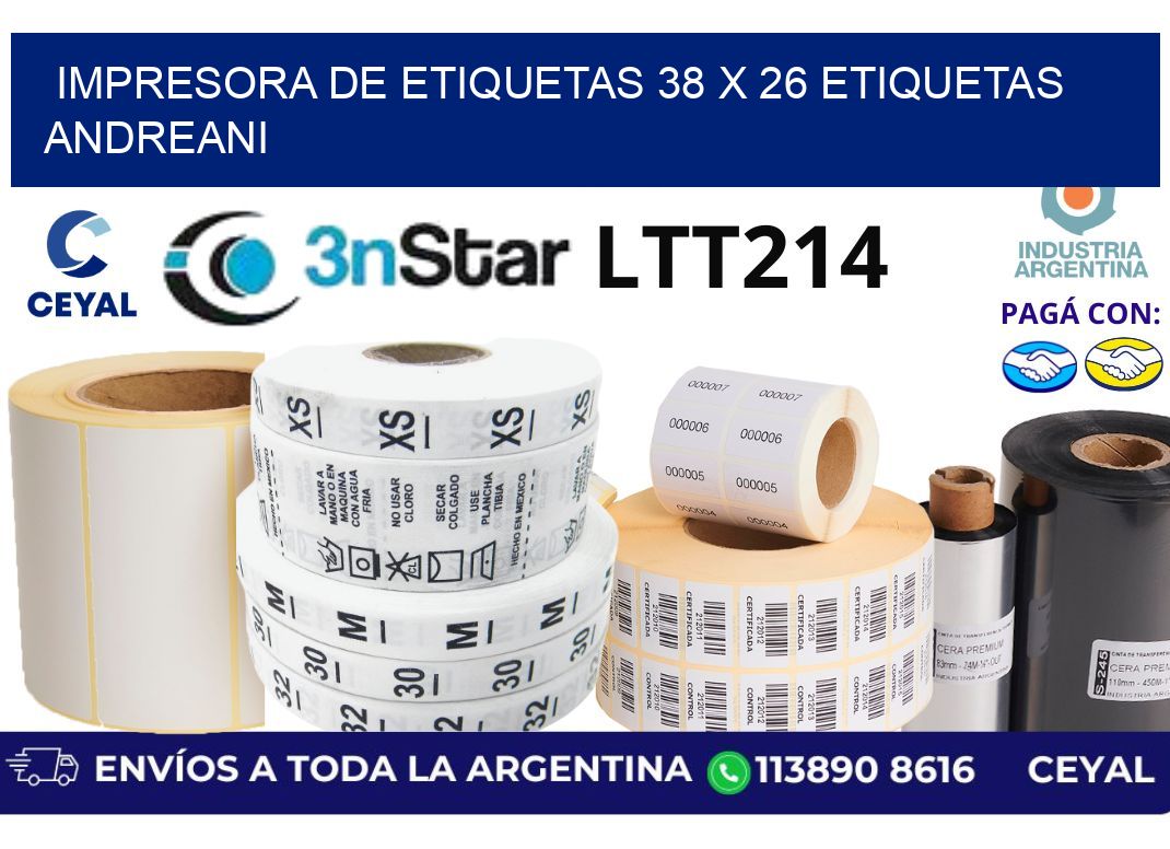 impresora de etiquetas 38 x 26 etiquetas andreani