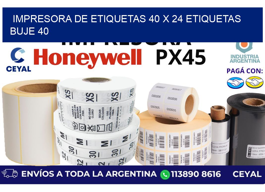impresora de etiquetas 40 x 24 etiquetas buje 40
