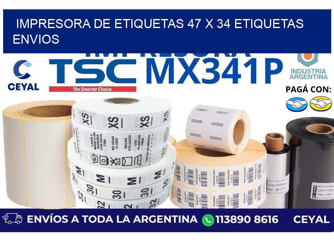 impresora de etiquetas 47 x 34 etiquetas envios
