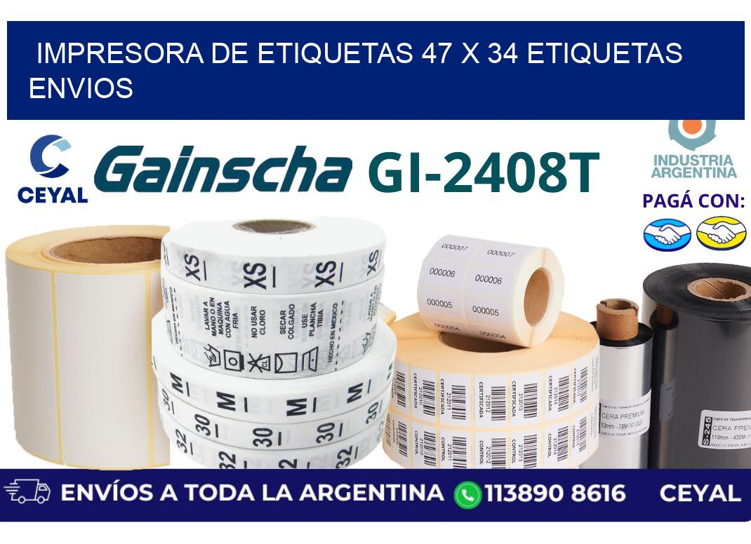 impresora de etiquetas 47 x 34 etiquetas envios