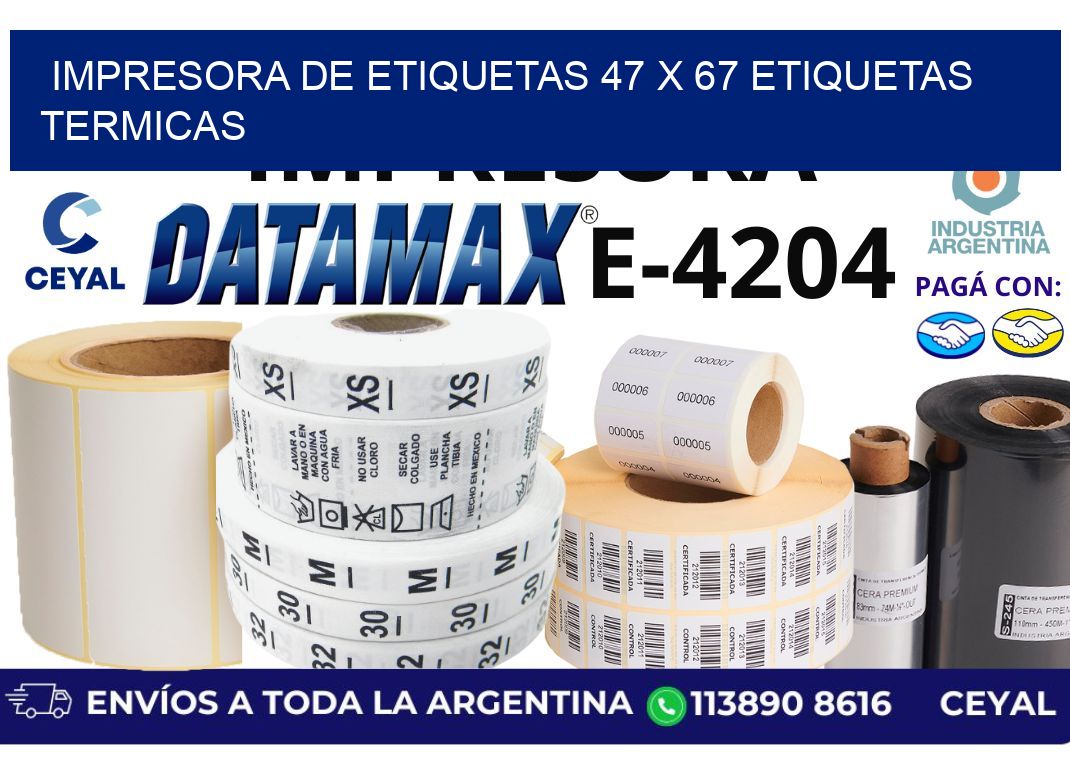 impresora de etiquetas 47 x 67 etiquetas termicas