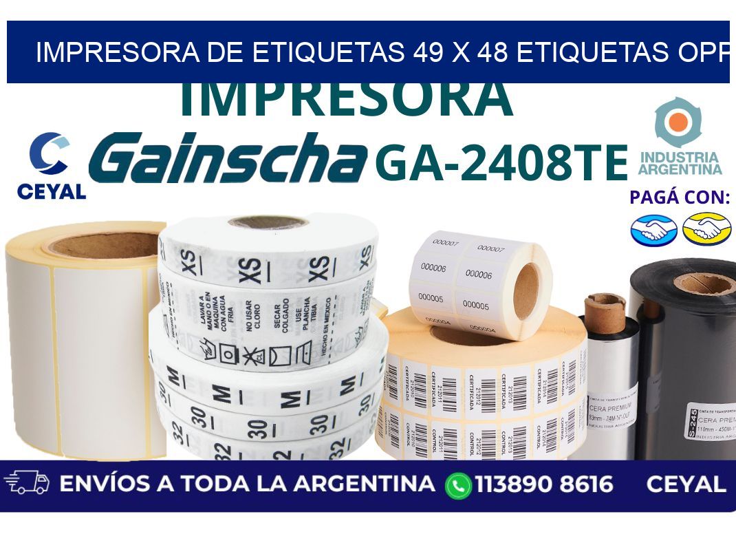 impresora de etiquetas 49 x 48 etiquetas opp