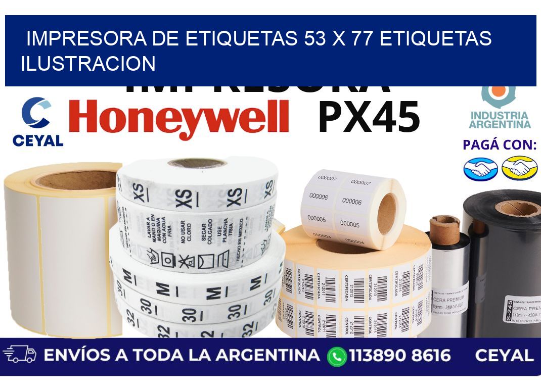 impresora de etiquetas 53 x 77 etiquetas ilustracion
