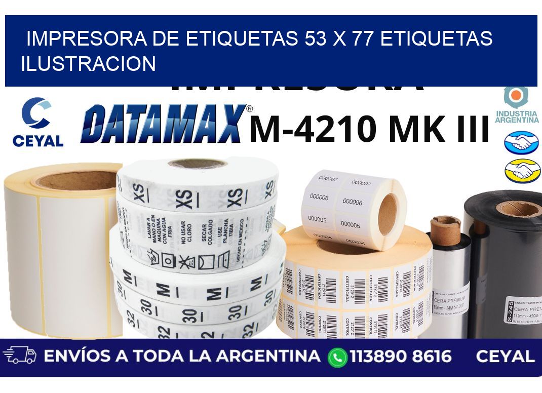impresora de etiquetas 53 x 77 etiquetas ilustracion