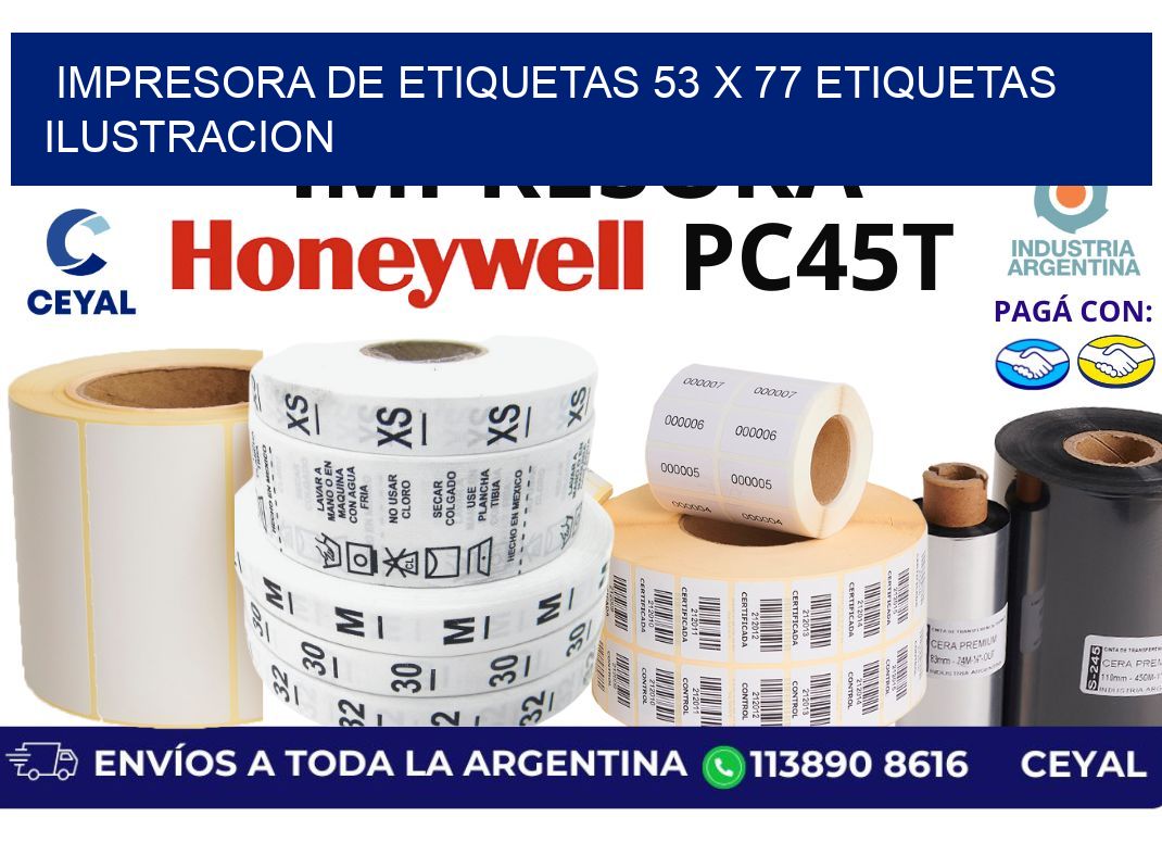 impresora de etiquetas 53 x 77 etiquetas ilustracion