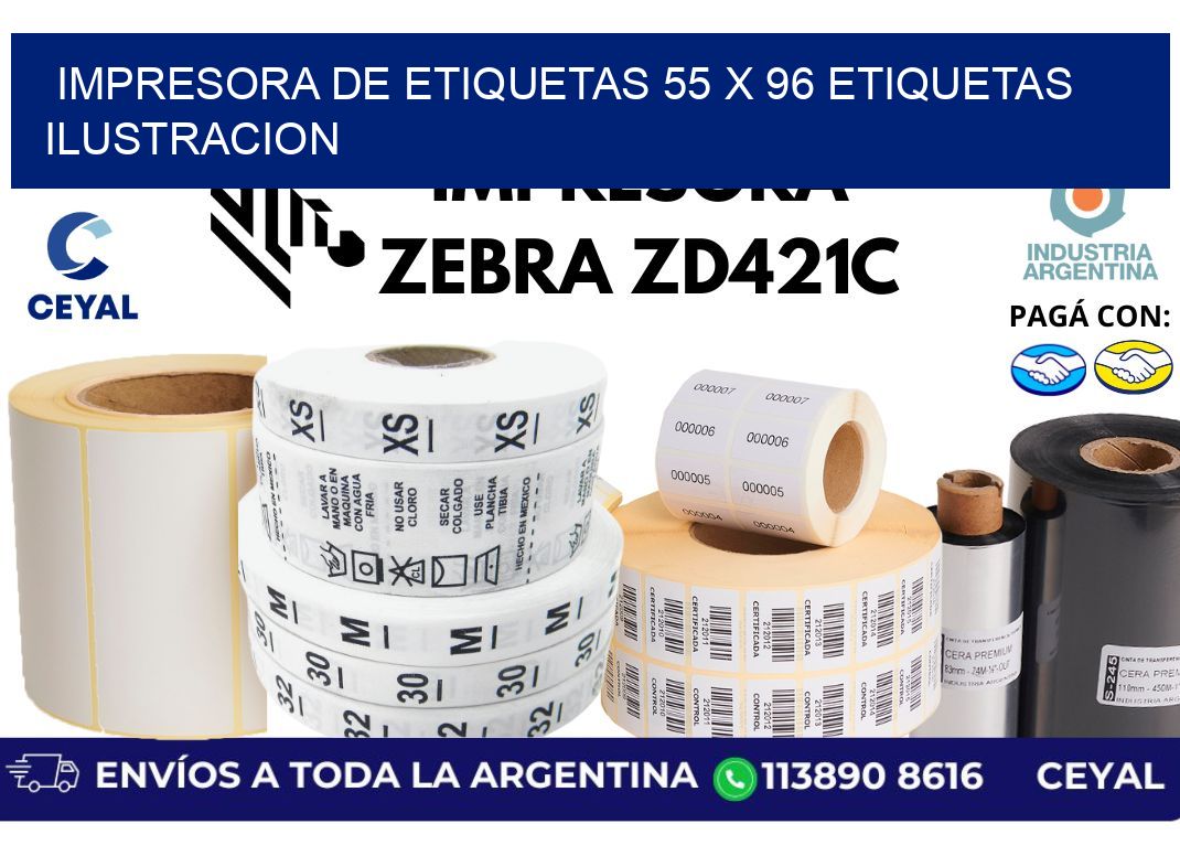 impresora de etiquetas 55 x 96 etiquetas ilustracion