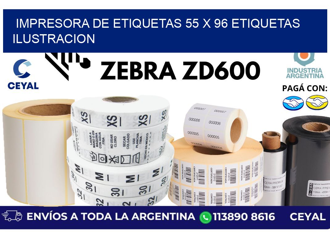 impresora de etiquetas 55 x 96 etiquetas ilustracion