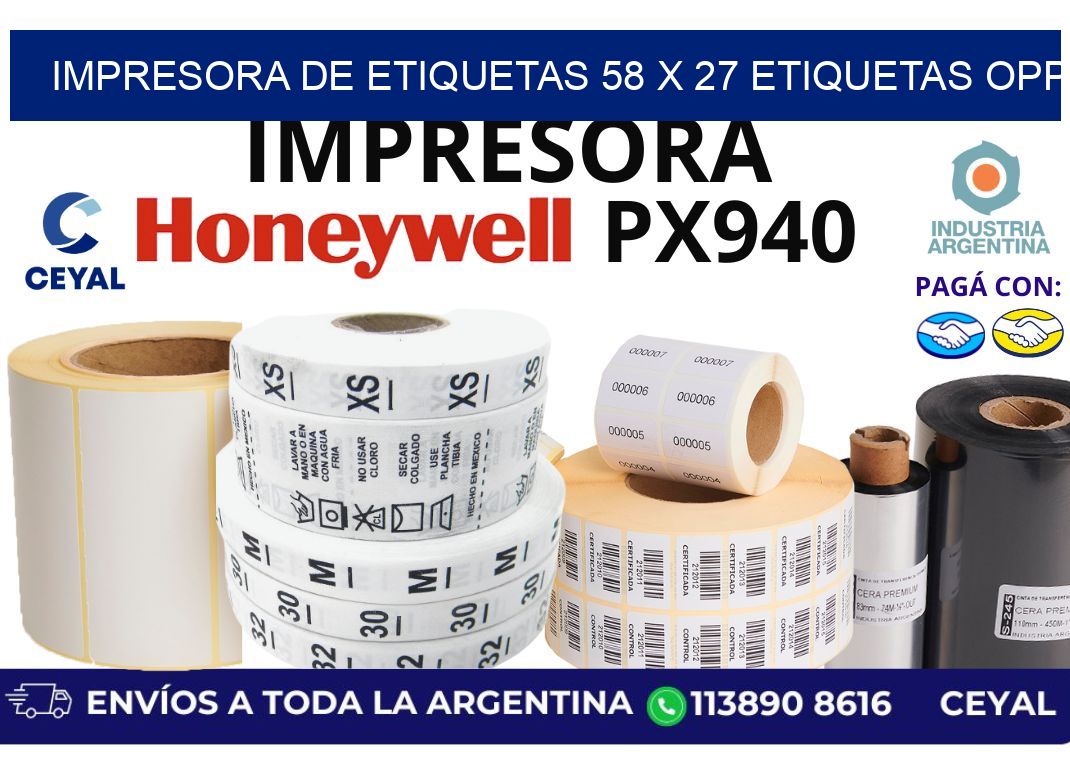 impresora de etiquetas 58 x 27 etiquetas opp