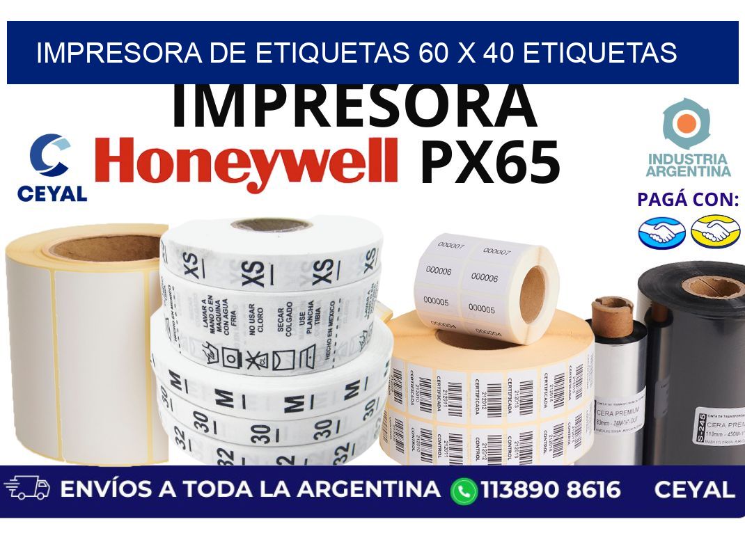 impresora de etiquetas 60 x 40 etiquetas