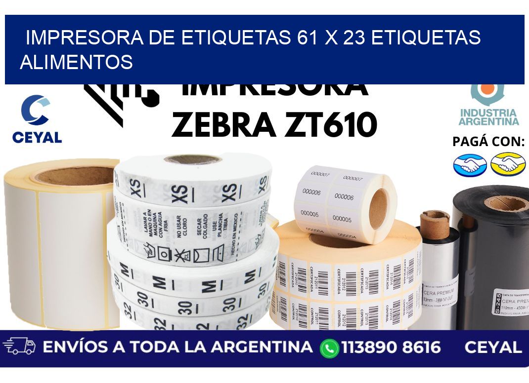 impresora de etiquetas 61 x 23 etiquetas alimentos