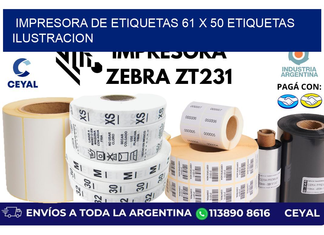 impresora de etiquetas 61 x 50 etiquetas ilustracion