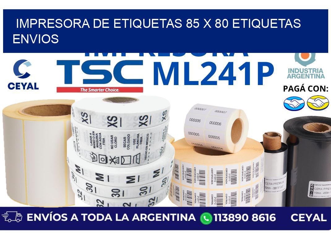 impresora de etiquetas 85 x 80 etiquetas envios