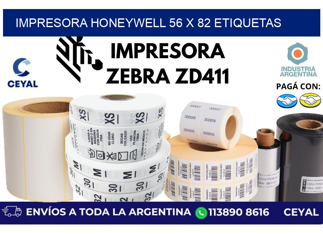 impresora honeywell 56 x 82 etiquetas
