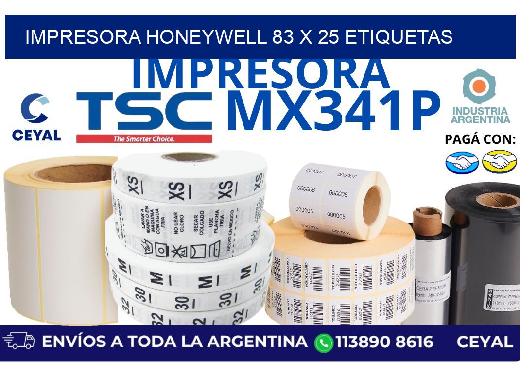 impresora honeywell 83 x 25 etiquetas