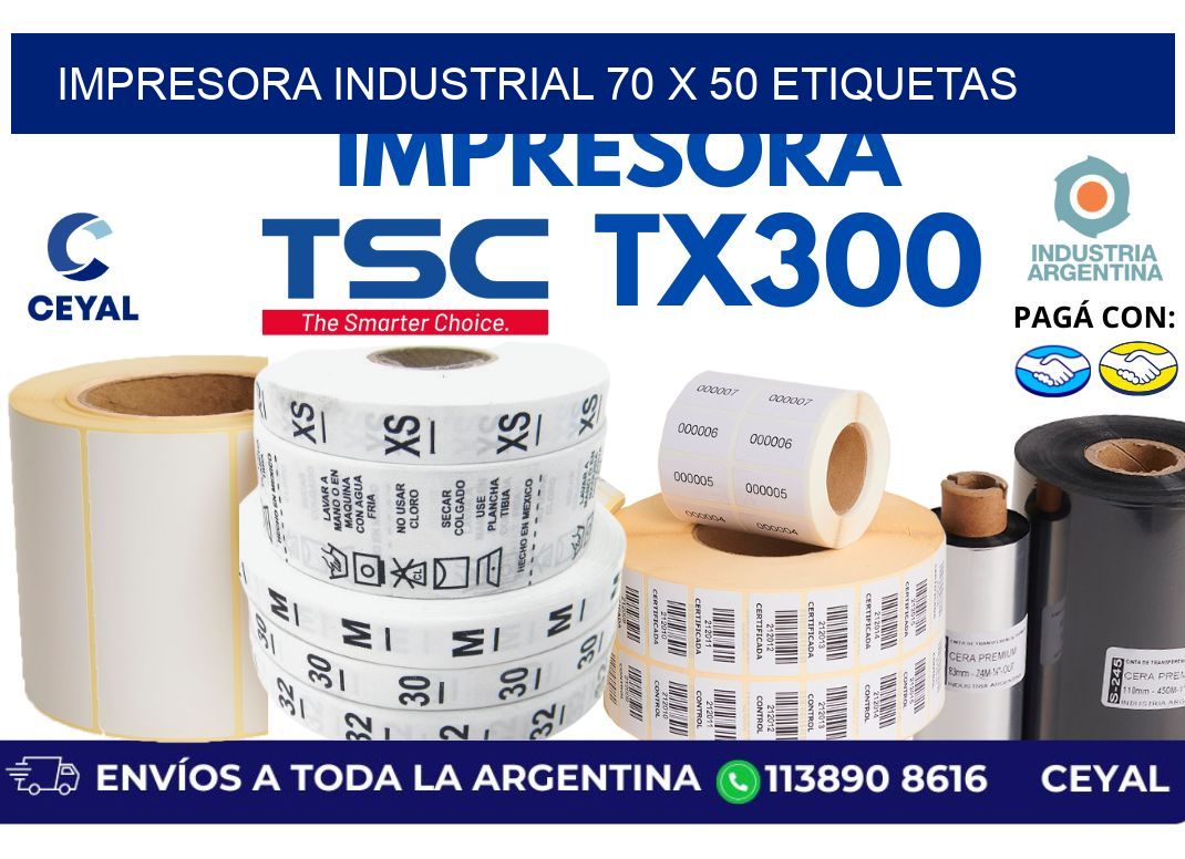 impresora industrial 70 x 50 etiquetas