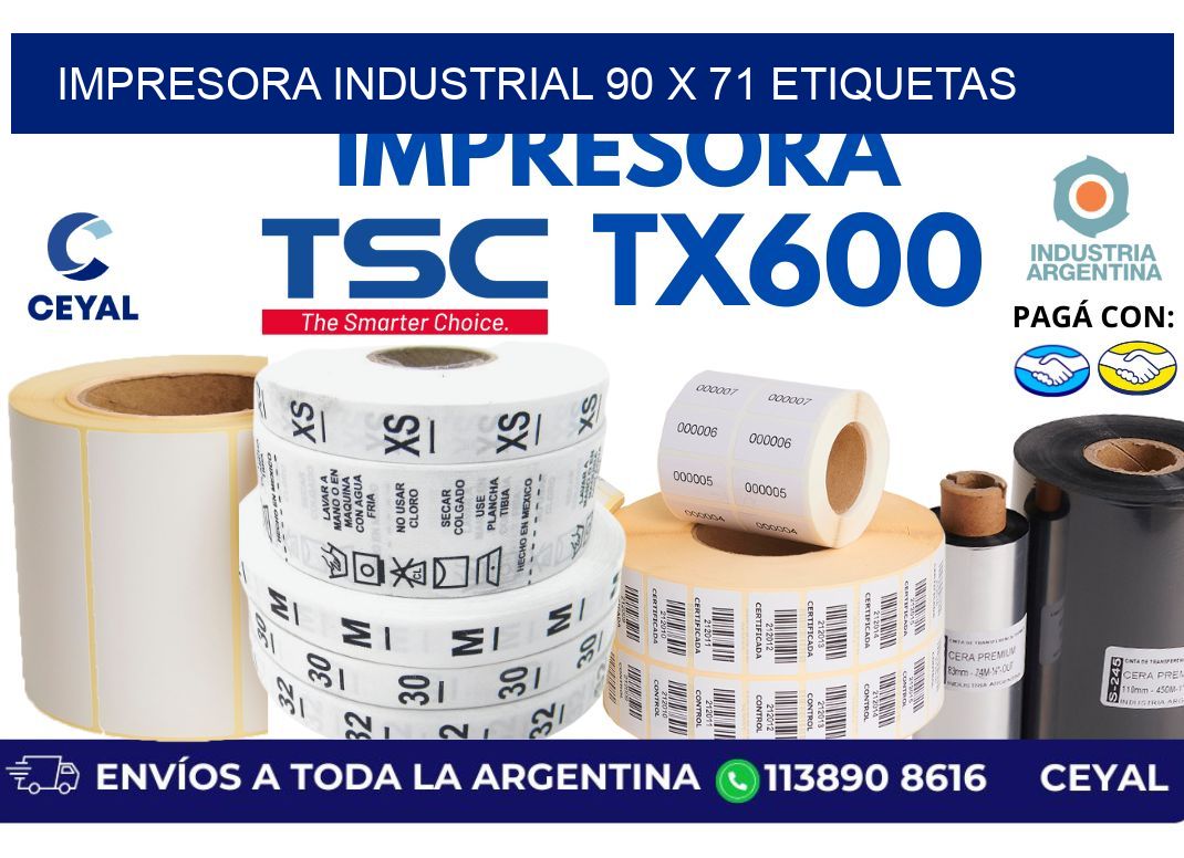 impresora industrial 90 x 71 etiquetas