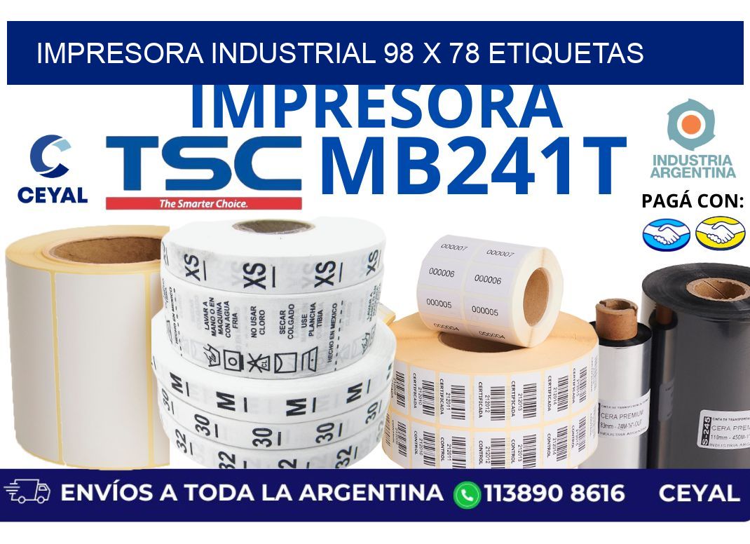impresora industrial 98 x 78 etiquetas