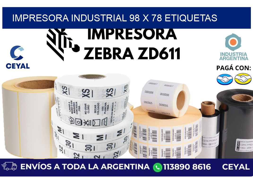 impresora industrial 98 x 78 etiquetas