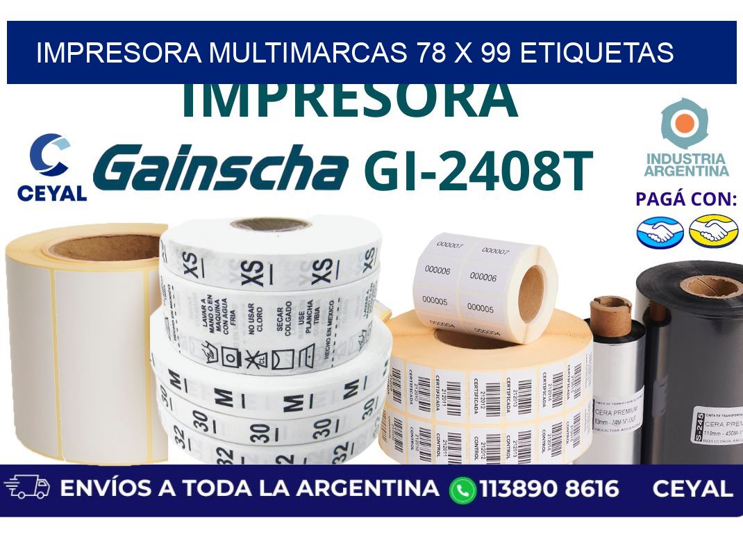 impresora multimarcas 78 x 99 etiquetas