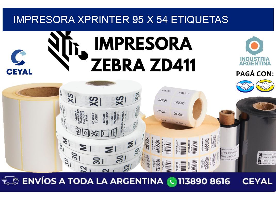impresora xprinter 95 x 54 etiquetas
