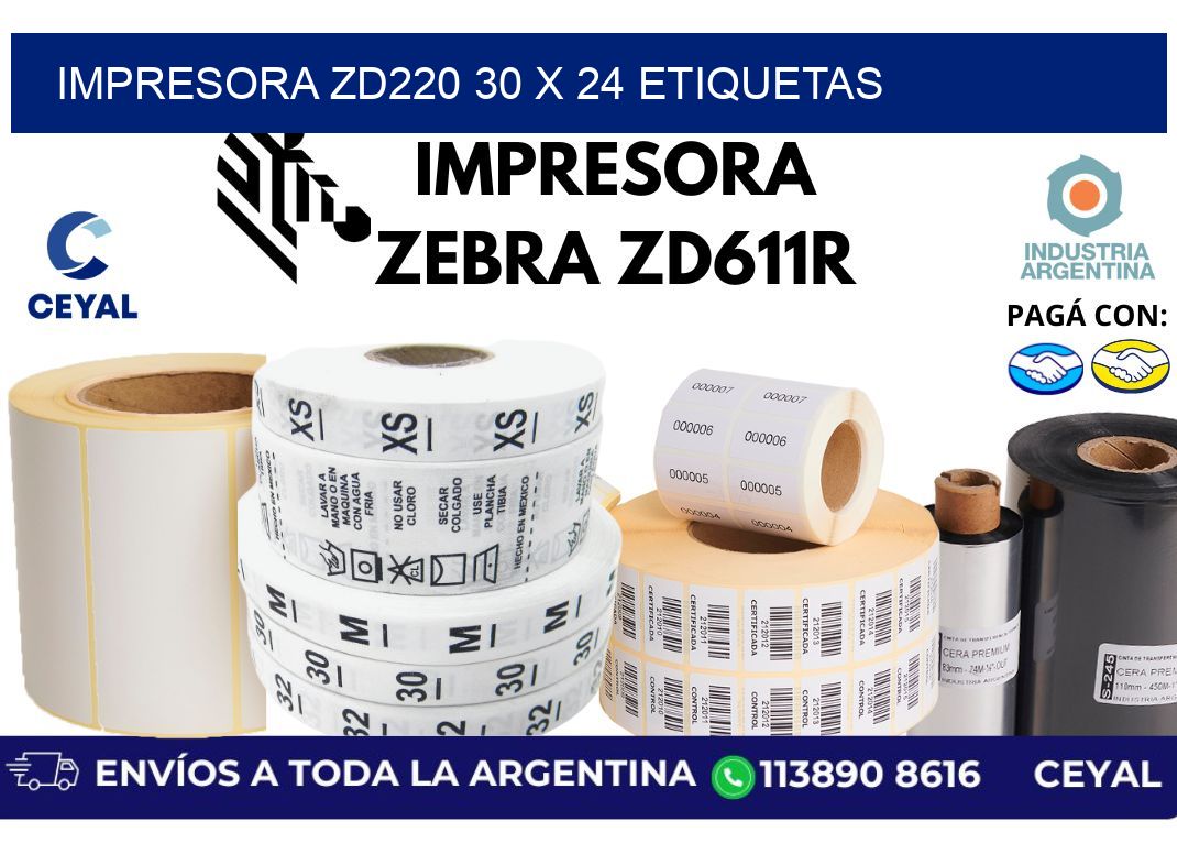 impresora zd220 30 x 24 etiquetas