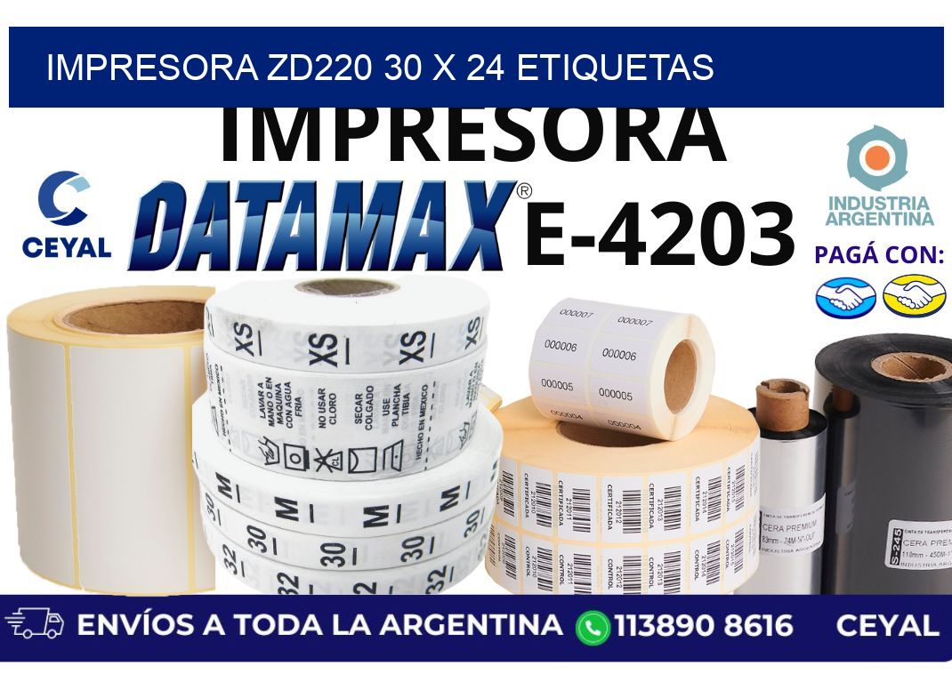 impresora zd220 30 x 24 etiquetas