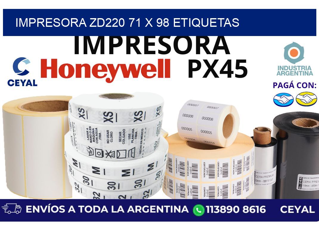 impresora zd220 71 x 98 etiquetas