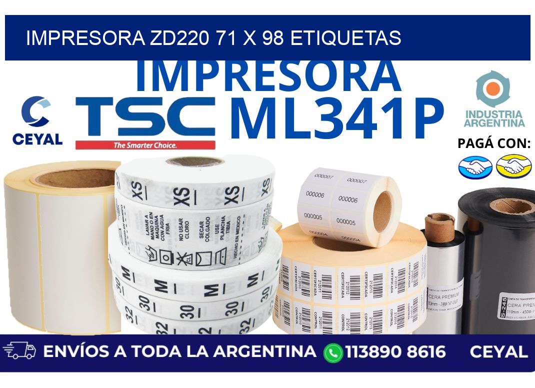 impresora zd220 71 x 98 etiquetas