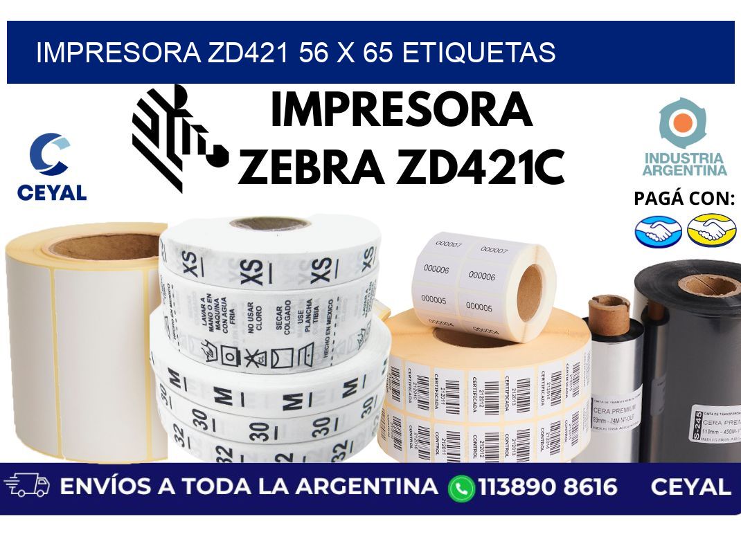 impresora zd421 56 x 65 etiquetas