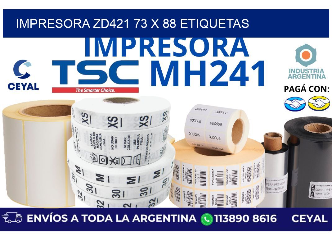 impresora zd421 73 x 88 etiquetas