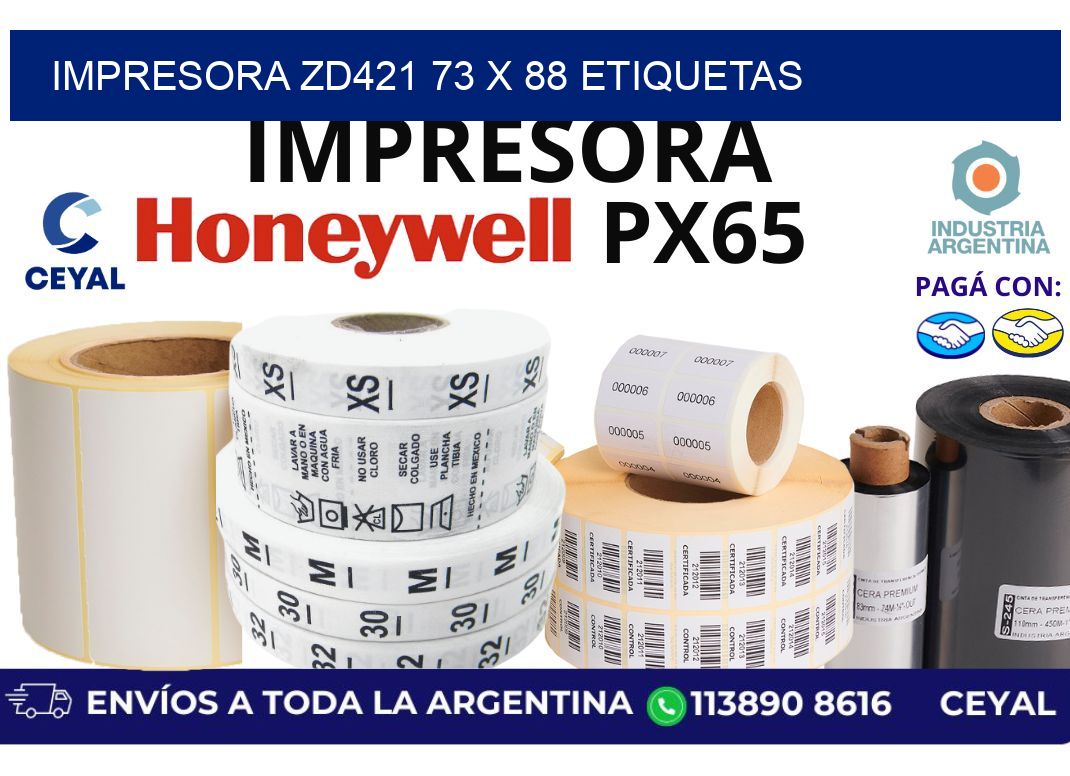 impresora zd421 73 x 88 etiquetas