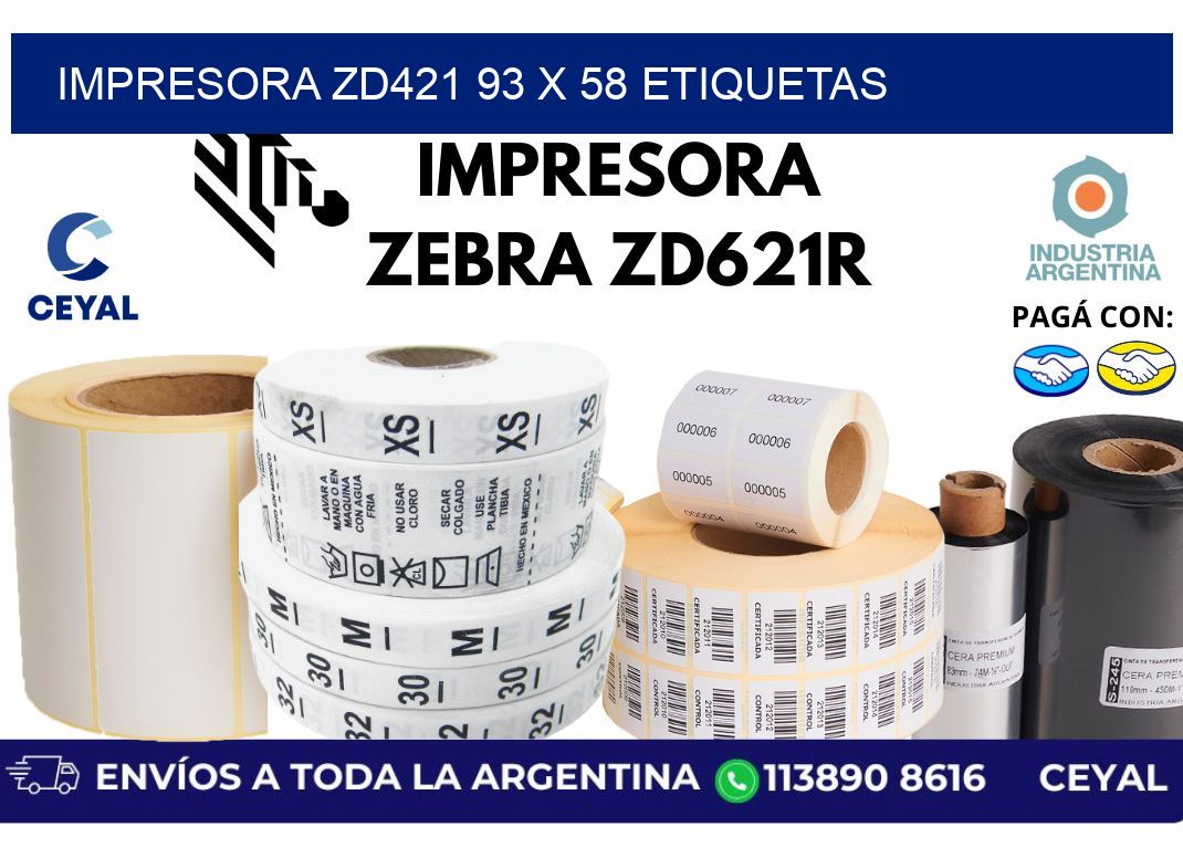 impresora zd421 93 x 58 etiquetas