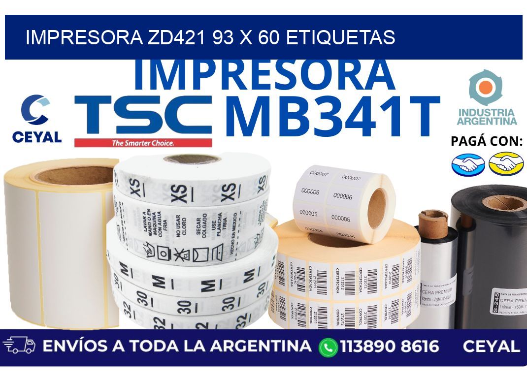 impresora zd421 93 x 60 etiquetas