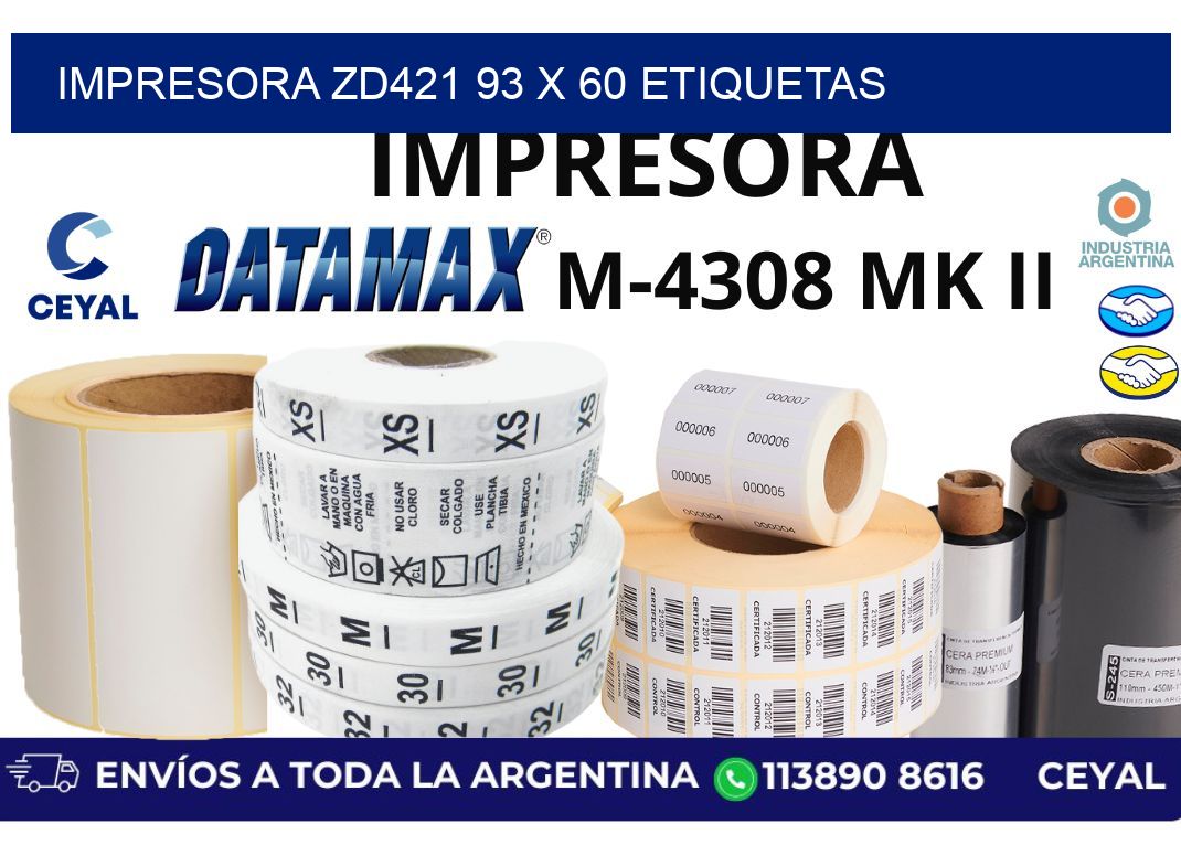 impresora zd421 93 x 60 etiquetas