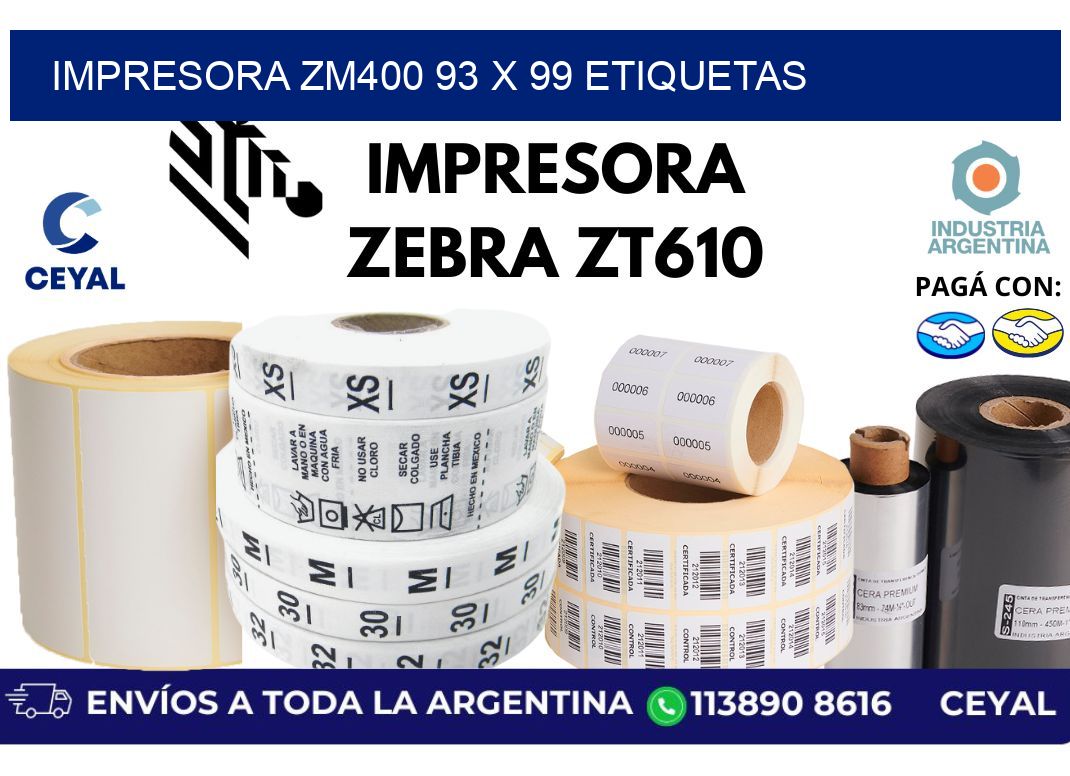 impresora zm400 93 x 99 etiquetas