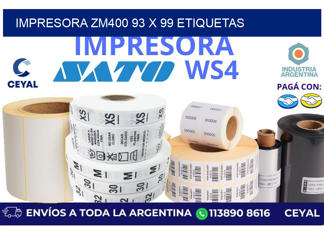impresora zm400 93 x 99 etiquetas