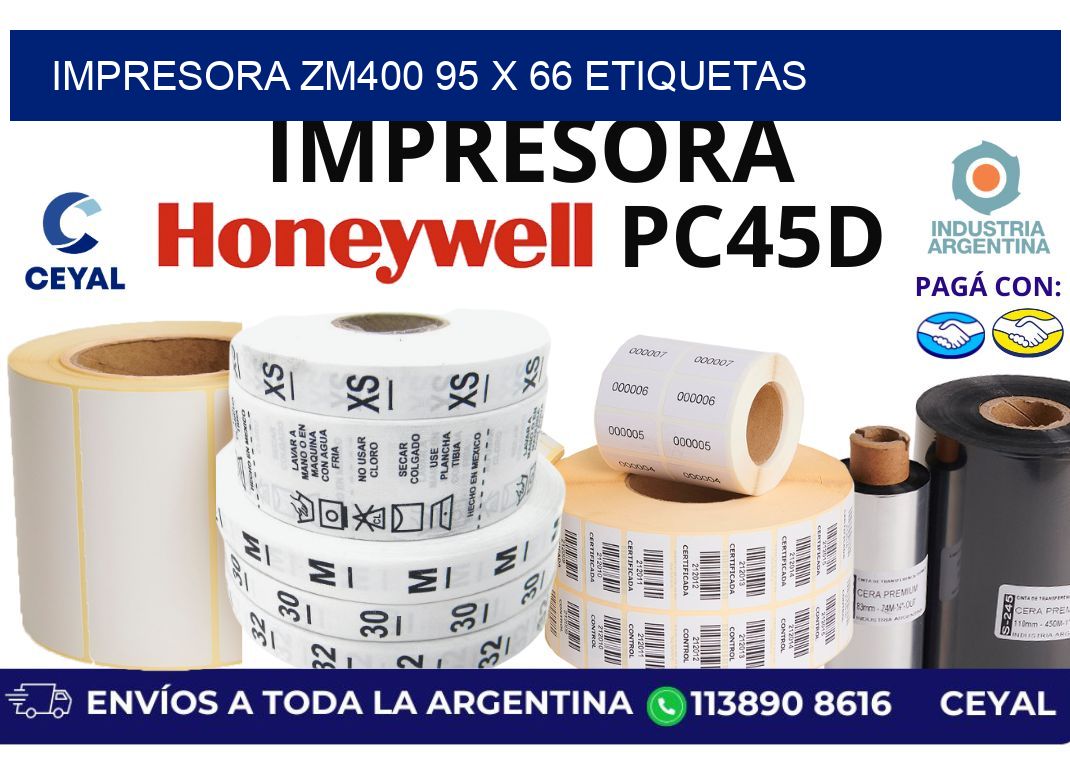 impresora zm400 95 x 66 etiquetas