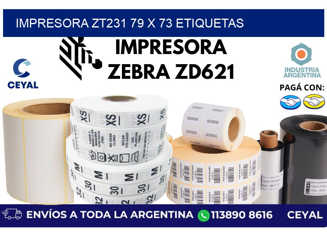 impresora zt231 79 x 73 etiquetas