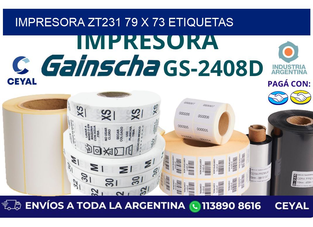 impresora zt231 79 x 73 etiquetas